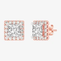 (H-I / SI1-SI2) 5 CT. T.W. Lab Grown Princess Cut White Diamond 14K Gold 7.3mm Stud Earrings