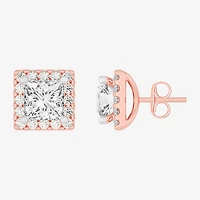 (H-I / SI1-SI2) 5 CT. T.W. Lab Grown Princess Cut White Diamond 14K Gold 7.3mm Stud Earrings