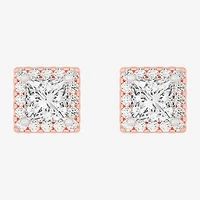 (H-I / SI1-SI2) 5 CT. T.W. Lab Grown Princess Cut White Diamond 14K Gold 7.3mm Stud Earrings