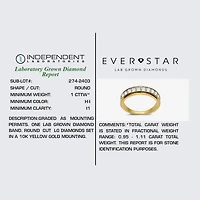 (H-I / I1) 1 CT. T.W. Lab Grown White Diamond 10K Gold Wedding Band