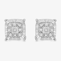 (H-I / I2-I3) Womens 1/5 CT. Lab Grown White Diamond Sterling Silver Round 2 Pair Earring Set
