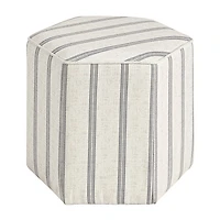 Martha Stewart Ellen Upholstered Striped Ottoman