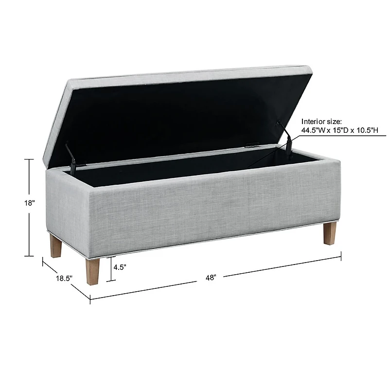 Martha Stewart Caymus Storage Upholstered Bench