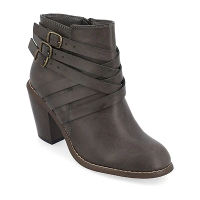 Journee Collection Womens Strap Stacked Heel Booties