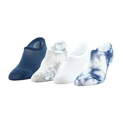 Peds Mid Cut Womens BREATHABLE Multi-Pack 4 Pair Liner Socks