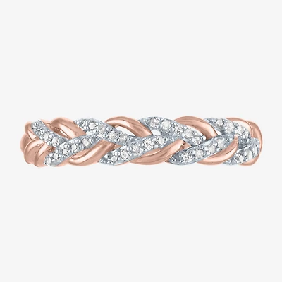(G-H / Si2-I1) Womens 1/10 CT. T.W. Lab Grown White Diamond 10K Gold Wedding Band