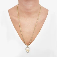 Saint Michael Mens 14K Gold Over Silver 24 Inch Pendant Necklace