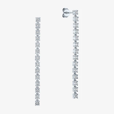 (G-H / I1-I2) Womens 1/4 CT. T.W. Lab Grown White Diamond Sterling Silver Drop Earrings
