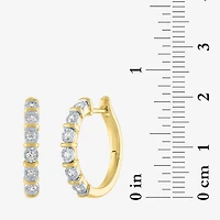 (G-H / I1-I2) Womens 1/4 CT. T.W. Lab Grown White Diamond 14K Gold Over Silver 20mm Hoop Earrings