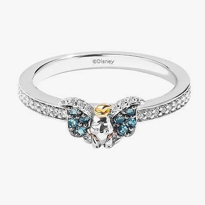 Disney Jewels Collection Womens 1/10 CT. Natural White Diamond 14K Gold Over Silver Dumbo Cocktail Ring