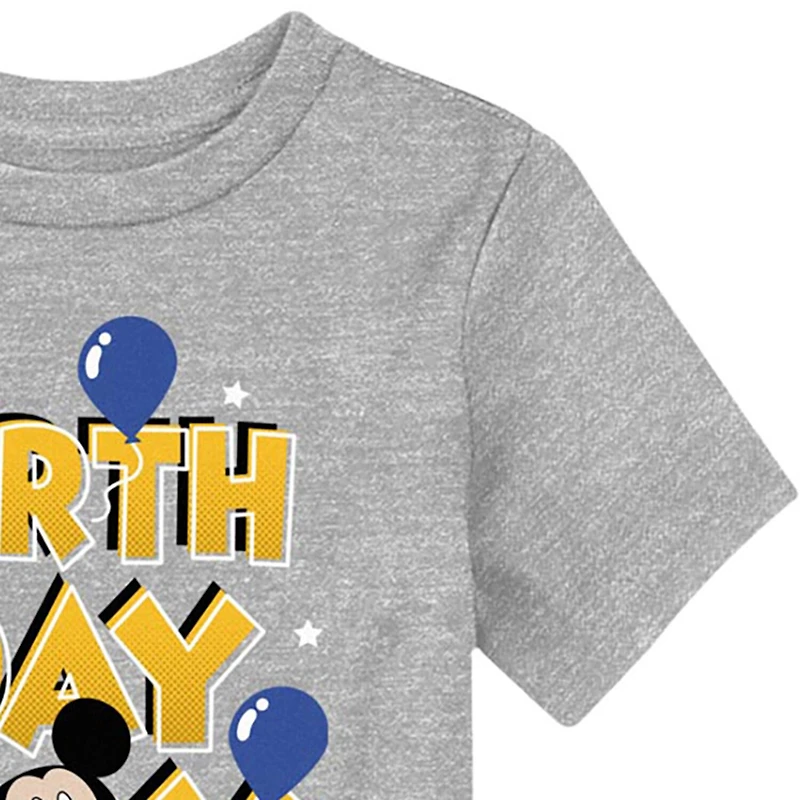 Disney Collection Toddler Boys Crew Neck Short Sleeve Regular Fit Mickey Mouse Graphic T-Shirt