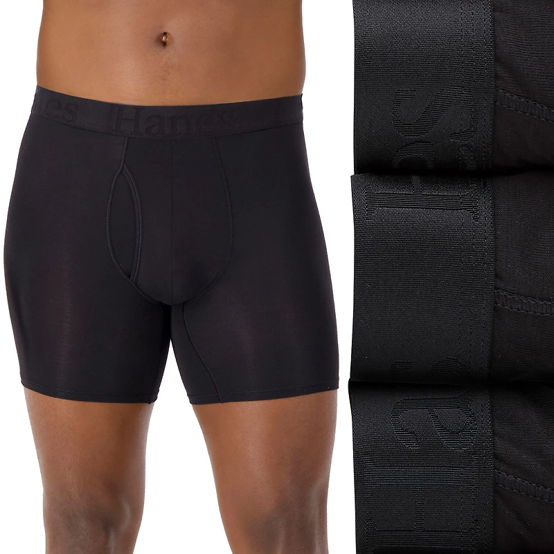 Hanes Originals Supersoft Mens 3 Pack Boxer Briefs Uo2ba3