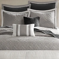 Madison Park Danville 7-Pc Quilt Set with Euro Shams and Throw Pillows