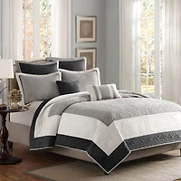 Madison Park Danville 7-Pc Quilt Set with Euro Shams and Throw Pillows