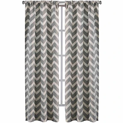 Home Expressions Rhett Rod Pocket Light-Filtering Set of 2 Curtain Panel