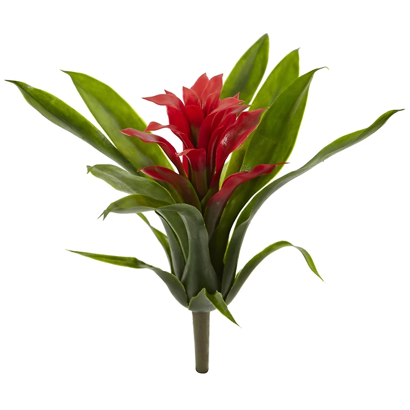 10” Bromeliad Artificial Flower Stem; Set of 6
