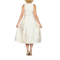 Giovanna Collection Womens Plus High-Low Crew Neck Sleeveless Floral Fit + Flare Dress