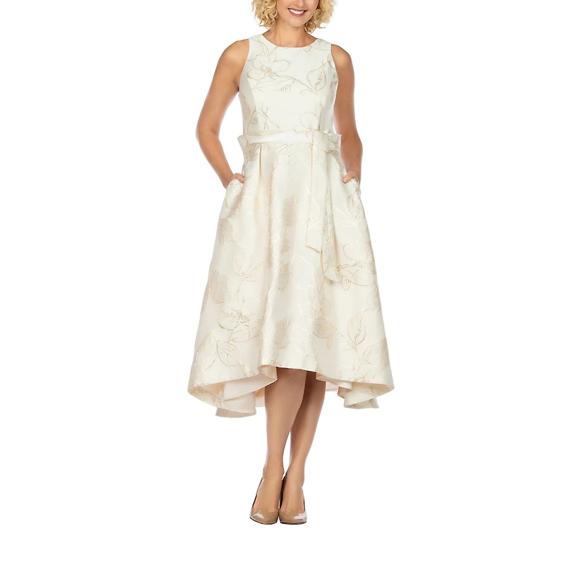 Giovanna Collection Womens Plus High-Low Crew Neck Sleeveless Floral Fit + Flare Dress