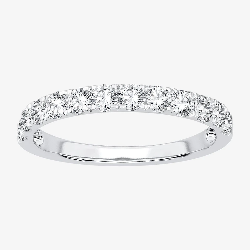 (H-I / Si1-Si2) Womens 2MM 3/4 CT. T.W. Lab Grown White Diamond 10K Gold Wedding Band