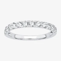 (H-I / Si1-Si2) Womens 2MM 3/4 CT. T.W. Lab Grown White Diamond 10K Gold Wedding Band