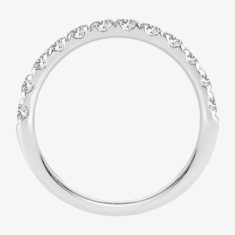 (H-I / Si1-Si2) Womens 2MM 3/4 CT. T.W. Lab Grown White Diamond 10K Gold Wedding Band