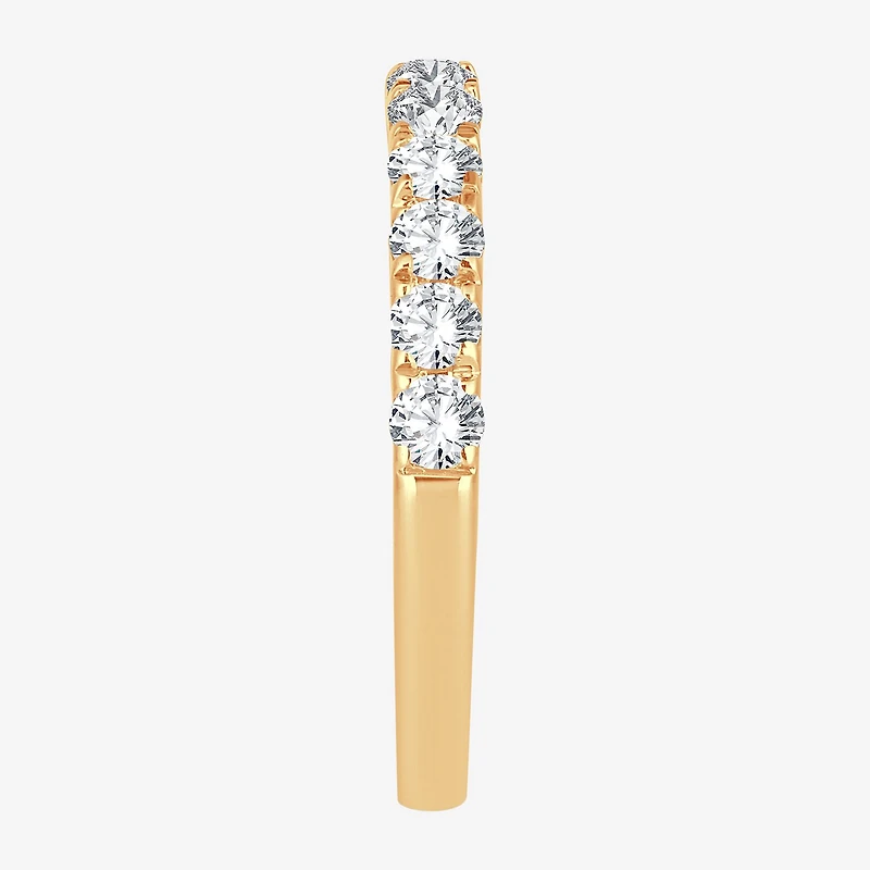 (H-I / Si1-Si2) Womens 2MM 3/4 CT. T.W. Lab Grown White Diamond 10K Gold Wedding Band
