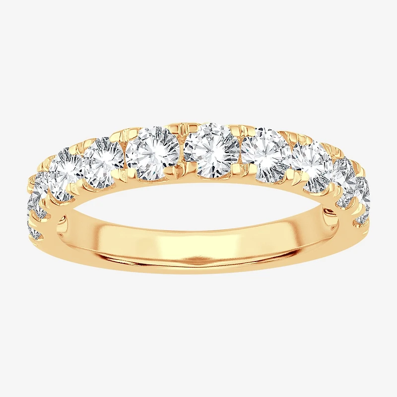 (H-I / Si1-Si2) Womens 1 1/2 CT. T.W. Lab Grown White Diamond 14K Gold Wedding Band