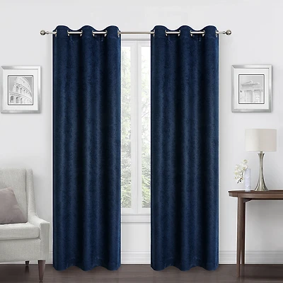Regal Home Diamond Embossed Grommet Top Energy Saving Blackout Set of 2 Curtain Panel