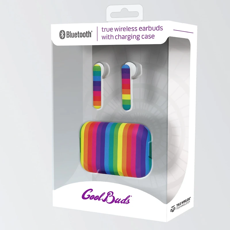 True Wireless Rainbow Long Stem Earbuds with Charging Case