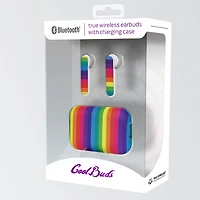 True Wireless Rainbow Long Stem Earbuds with Charging Case