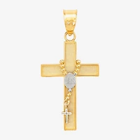 Unisex Adult 14K Two Tone Gold Cross Pendant