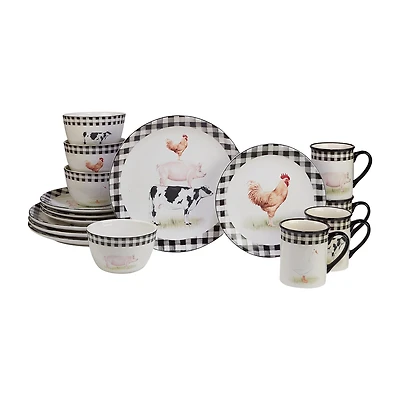 Certified International On The Farm 16-pc. Earthenware Dinnerware Set