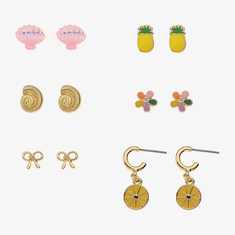 Arizona Womens 6 Pair Earring Set