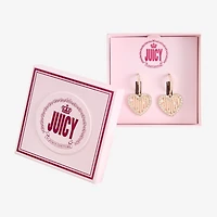 Juicy By Juicy Couture Gold Tone Charm Womens Crystal Heart Drop Earrings