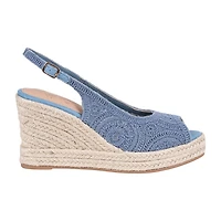 GC Shoes Womens Bowery Crochet Wedge Sandals