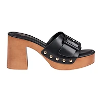 GC Shoes Womens York Buckled Platform Heeled Sandals