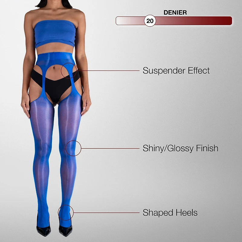 LECHERY Lustrous Suspender Tights 1 Pair 20 Denier Pantyhose