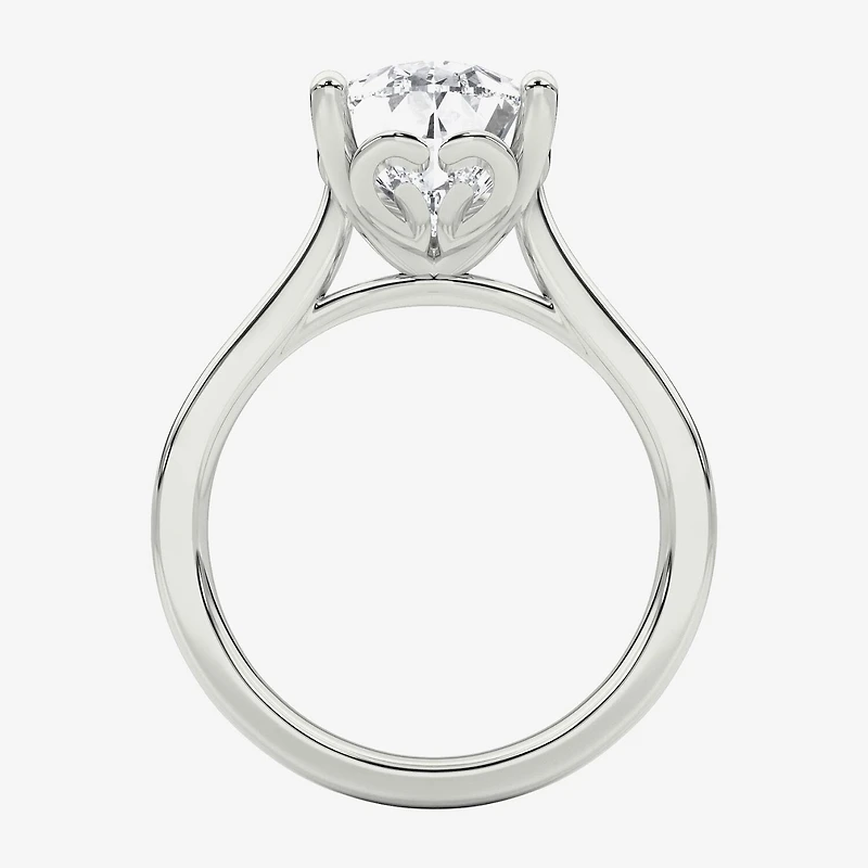 Grown Gorgeous (F / Vs2) Womens 3 3/4 CT. T.W. Lab White Diamond Platinum Pear Solitaire Engagement Ring