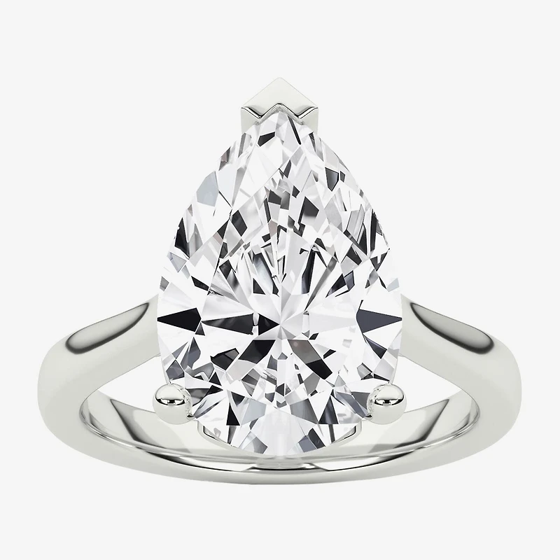 Grown Gorgeous (F / Vs2) Womens 3 3/4 CT. T.W. Lab White Diamond Platinum Pear Solitaire Engagement Ring