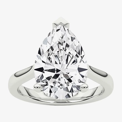 Grown Gorgeous (F / Vs2) Womens 3 3/4 CT. T.W. Lab White Diamond Platinum Pear Solitaire Engagement Ring