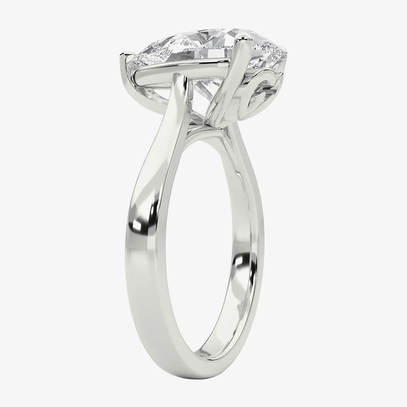 Grown Gorgeous (F / Vs2) Womens 3 3/4 CT. T.W. Lab White Diamond Platinum Pear Solitaire Engagement Ring