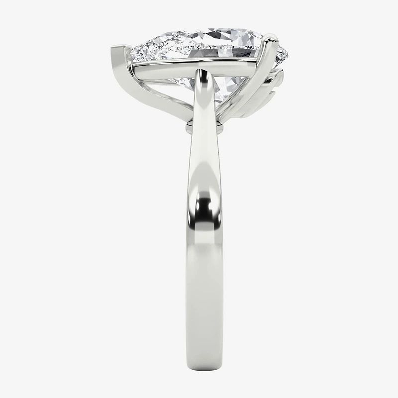 Grown Gorgeous (F / Vs2) Womens 3 3/4 CT. T.W. Lab White Diamond Platinum Pear Solitaire Engagement Ring