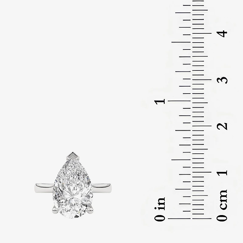 Grown Gorgeous (F / Vs2) Womens 4 1/2 CT. T.W. Lab White Diamond 14K Gold Pear Solitaire Engagement Ring