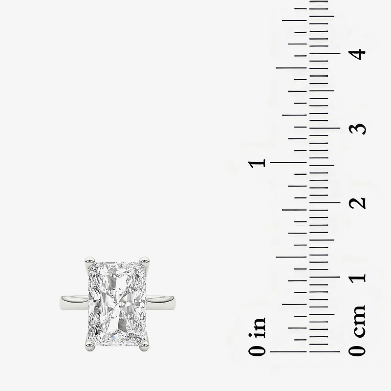 Grown Gorgeous (F / Vs2) Womens 5 5/8 Ct. T.W. Lab White Diamond 14K Gold Rectangular Solitaire Engagement Ring
