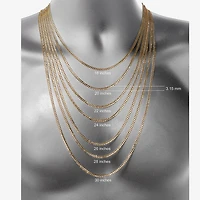 Made in Italy Womens 10K Gold Inch Curb Chain Necklace