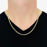 Made in Italy Womens 10K Gold Inch Curb Chain Necklace