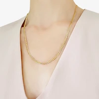Made in Italy Womens 10K Gold Inch Curb Chain Necklace