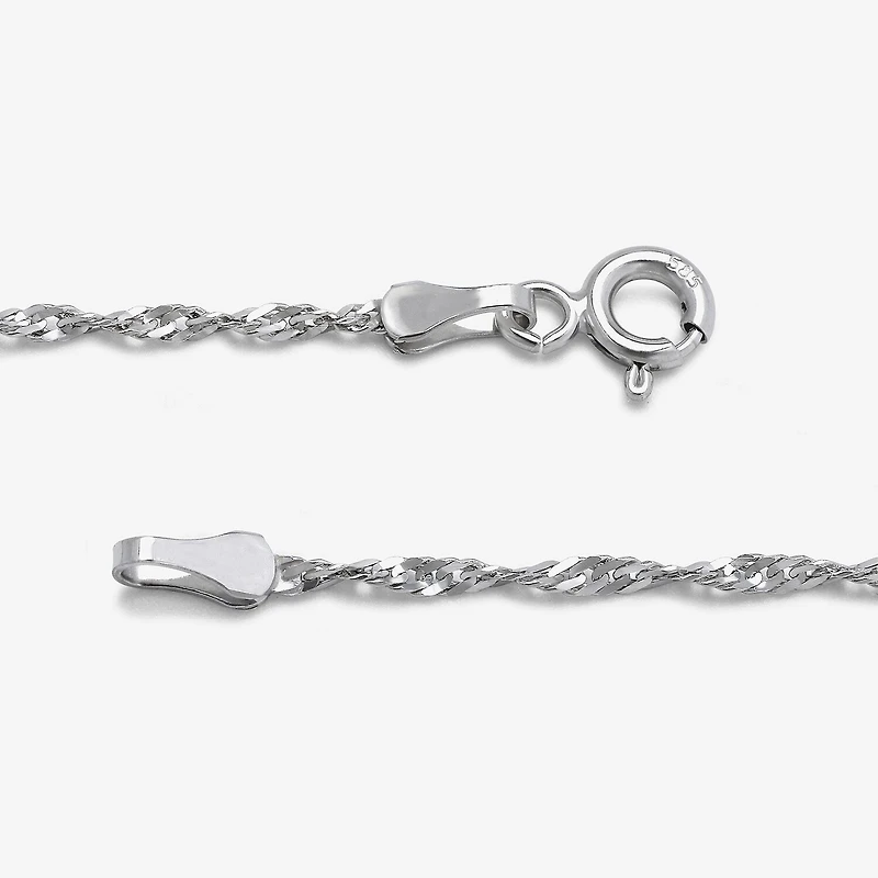 Made in Italy Womens 10K Gold Inch Singapore Chain Necklace