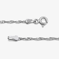 Made in Italy Womens 10K Gold Inch Singapore Chain Necklace