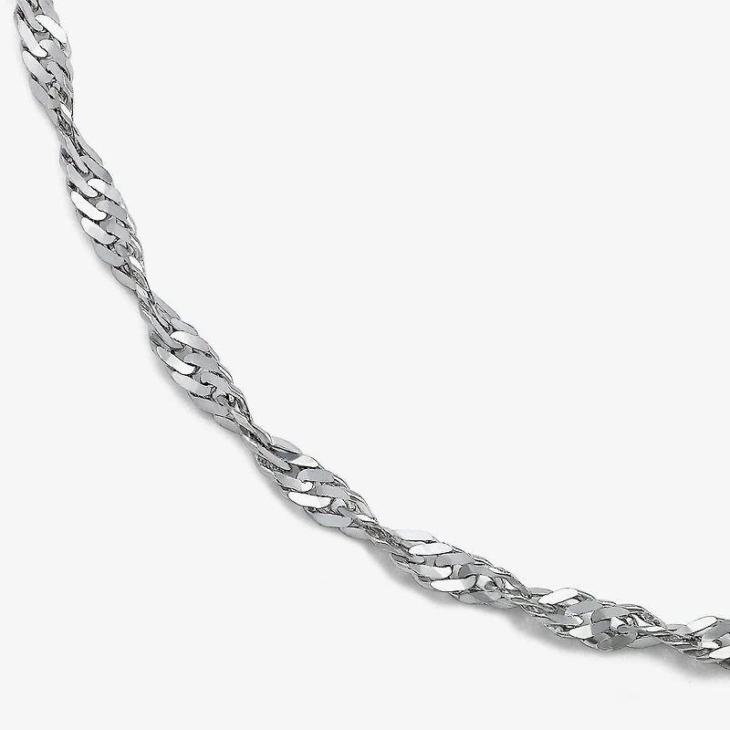 Made in Italy Womens 10K Gold Inch Singapore Chain Necklace